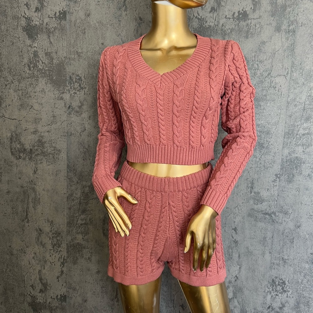 Fashion Nova Dusty Rose Knit Sweater